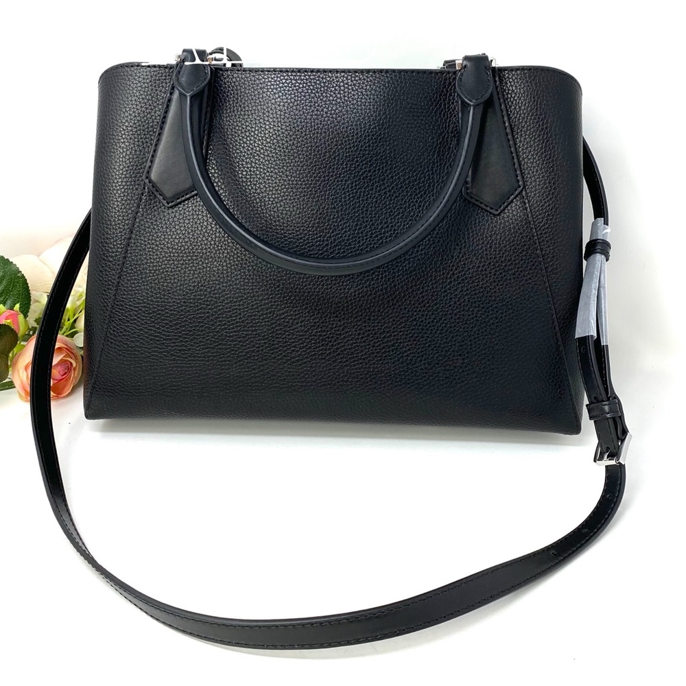 Michael Kors Kimberly Satchel Leather Black AUTHEN - Picture 2 of 6